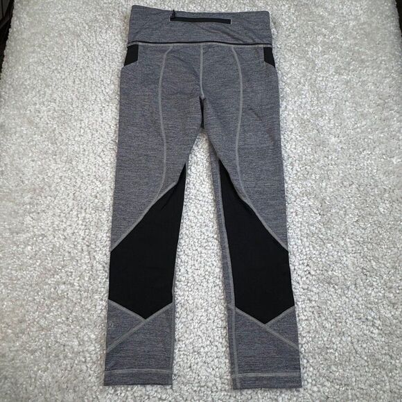Lululemon Pace Rival Crop Legging Heather Gray Black - Picture 2 of 15